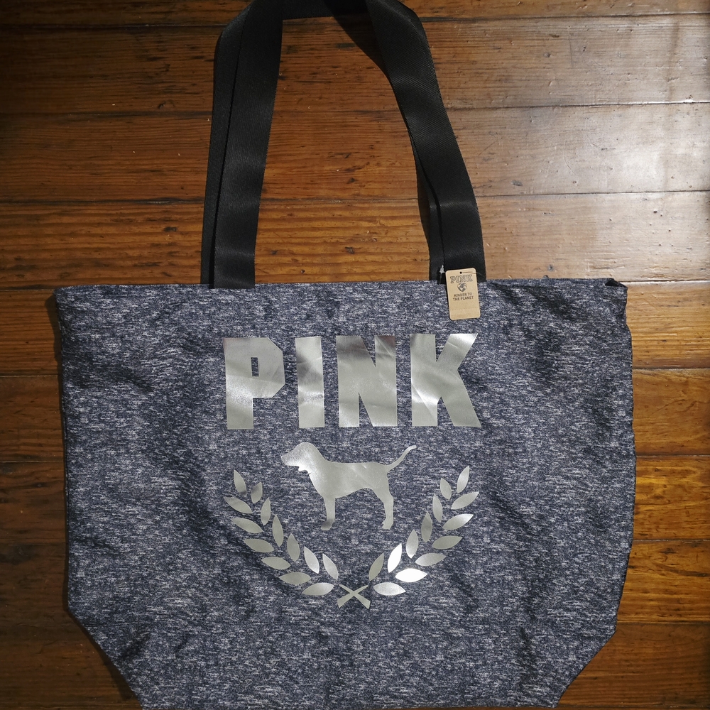 PINK Victoria's Secret Gray and Silver Tote